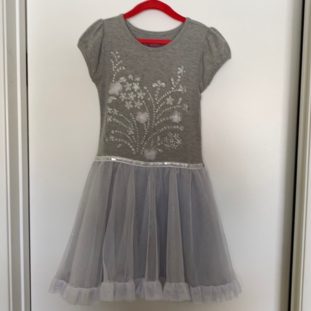 Nannette gray silver girl dress. Size 6x